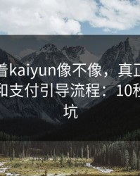 别只盯着kaiyun像不像，真正要看的是域名和支付引导流程：10秒快速避坑