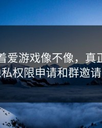 别只盯着爱游戏像不像，真正要看的是隐私权限申请和群邀请来源
