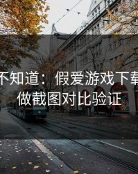 很多人不知道：假爱游戏下载最怕你做截图对比验证