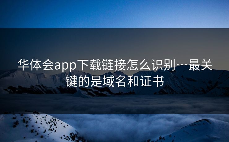 华体会app下载链接怎么识别…最关键的是域名和证书