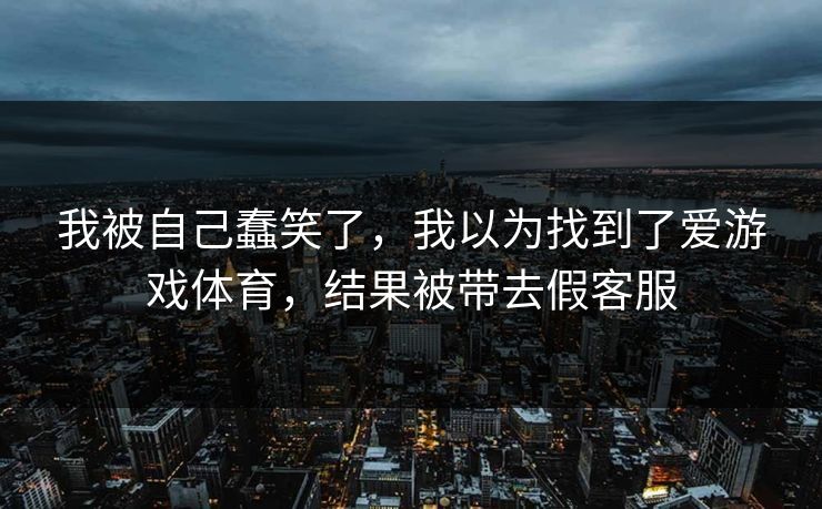 我被自己蠢笑了，我以为找到了爱游戏体育，结果被带去假客服