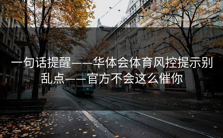 一句话提醒——华体会体育风控提示别乱点——官方不会这么催你
