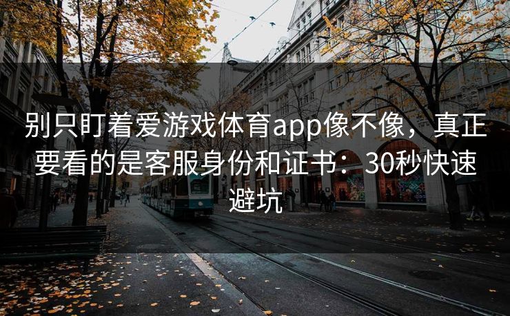 别只盯着爱游戏体育app像不像,真正要看的是客服身份和证书:30秒快速避坑 别只盯着爱游戏体育app像不像,真正要看的是客服身份和证书:30秒快速避坑