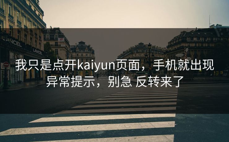 我只是点开kaiyun页面，手机就出现异常提示，别急 反转来了